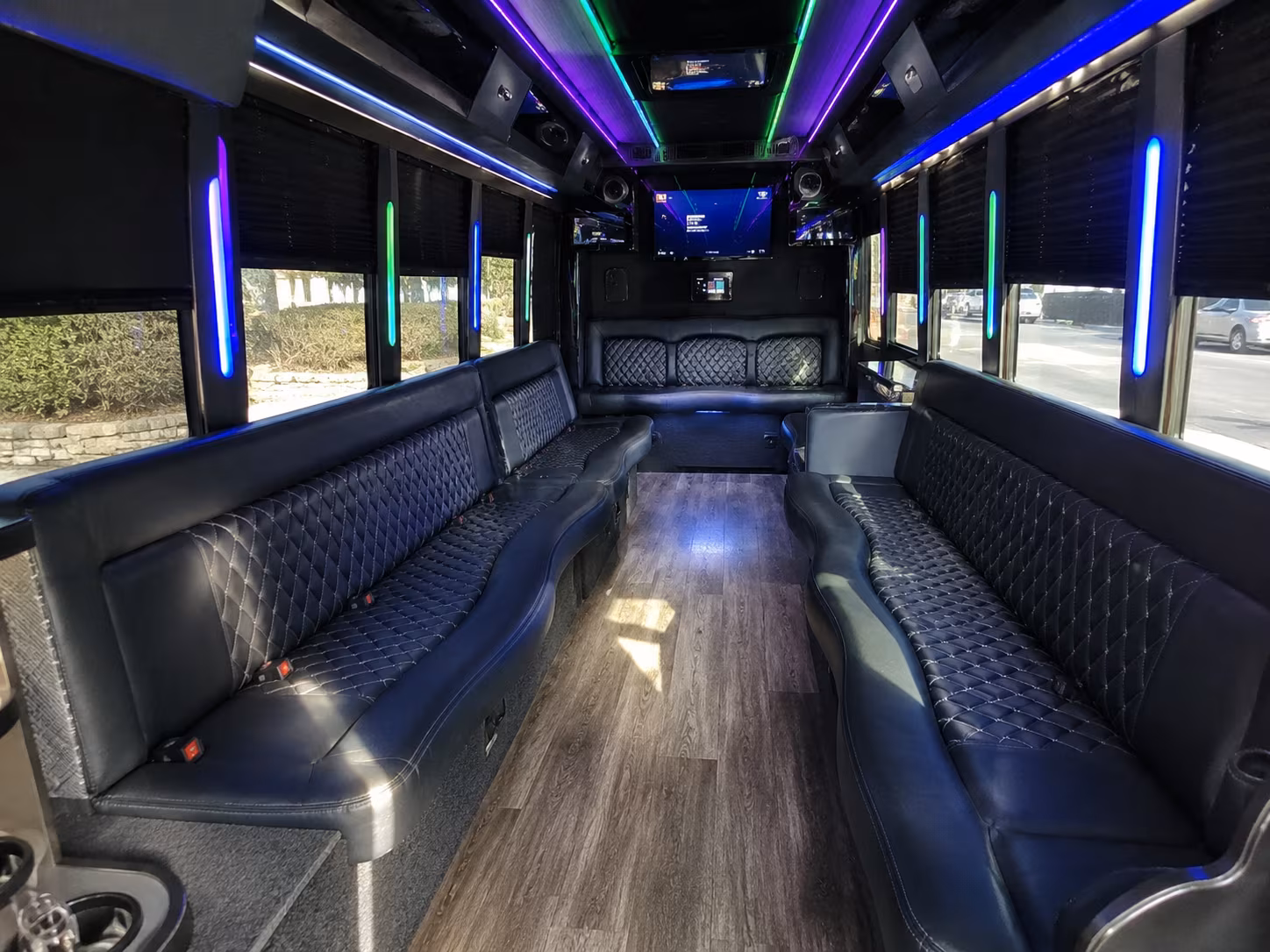 rancho cordova 15 passenger party bus interior