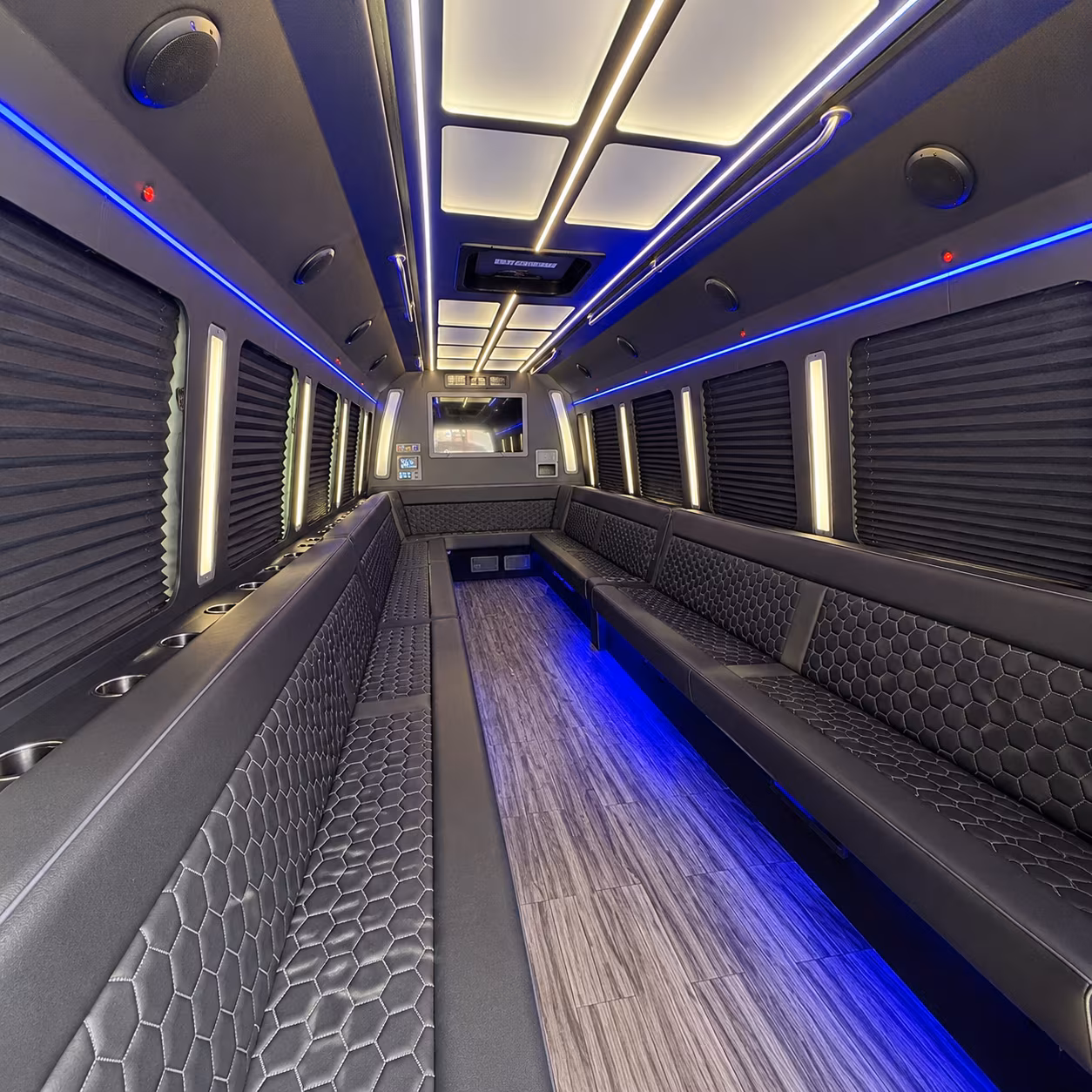 rancho cordova 30 passenger party bus interior