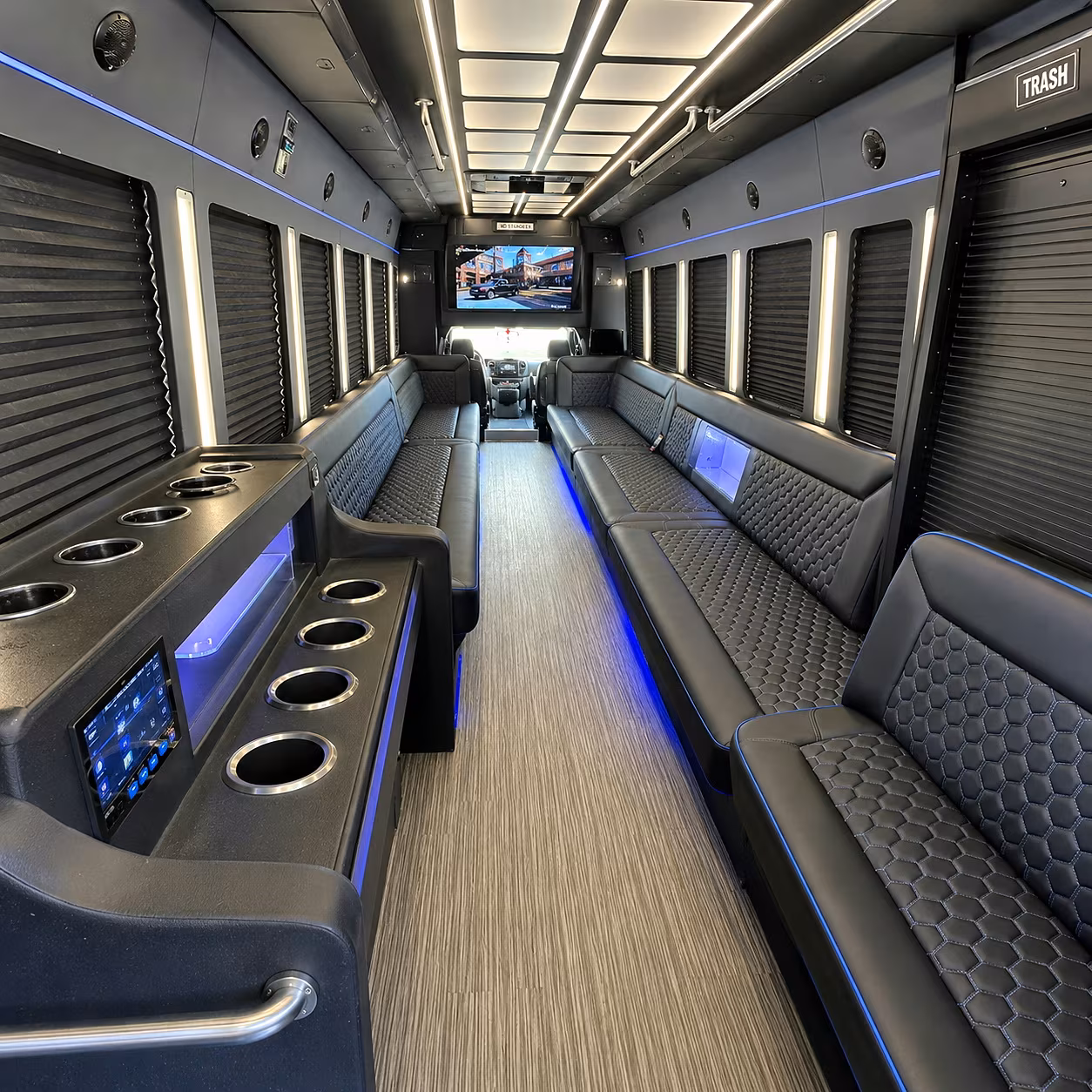 rancho cordova party bus interior