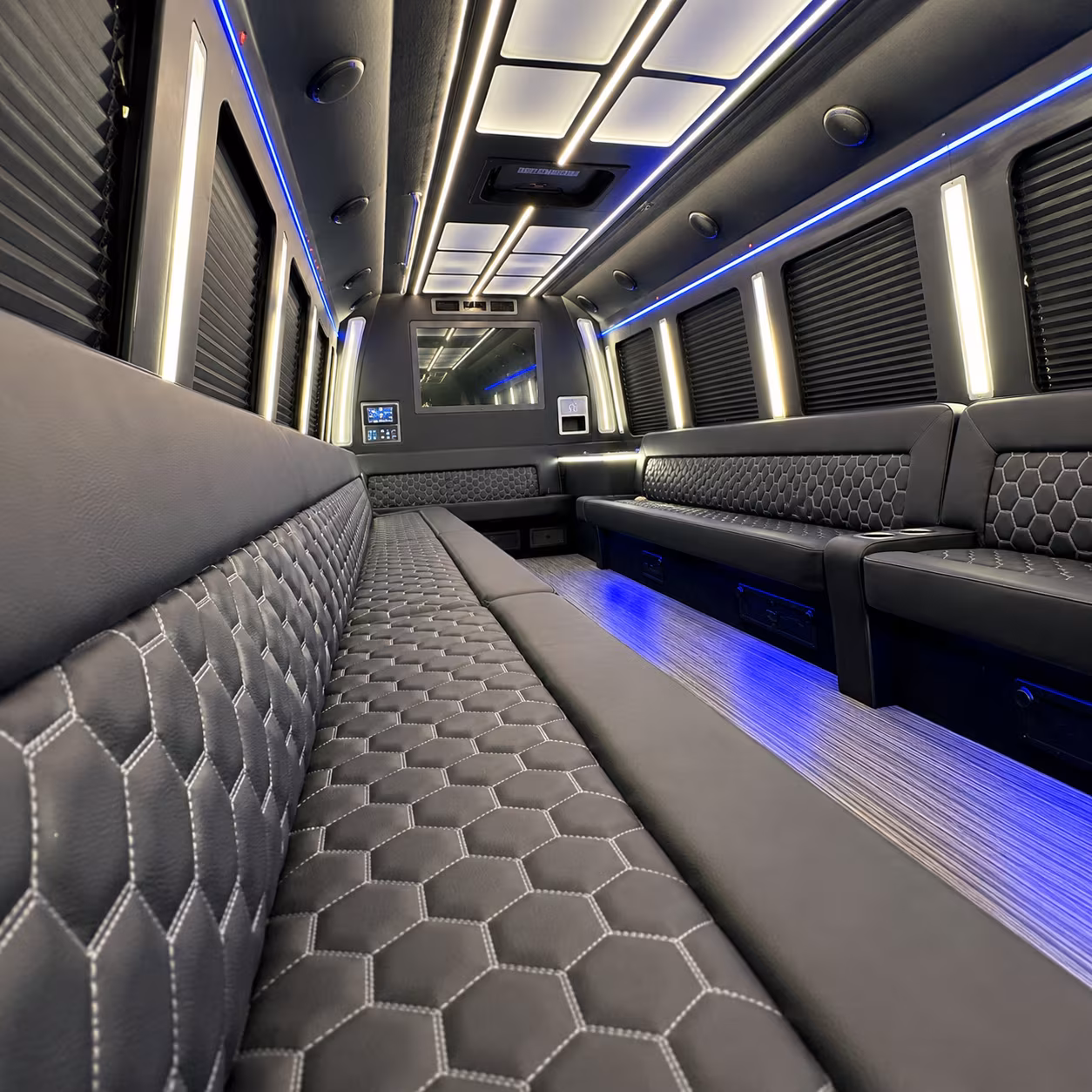 rancho cordova party bus rental interior